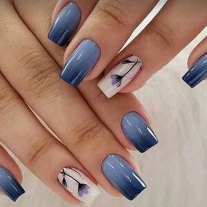 Blue Ombre Nails